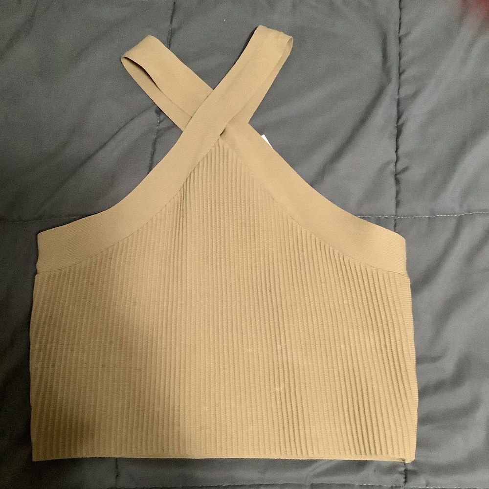 Nude cross top